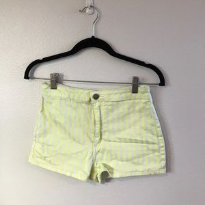 Neon Yellow and White Shorts